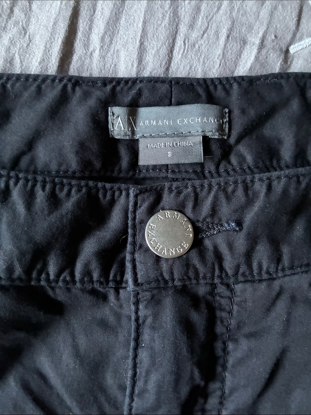 Armani Exchange Black Cargo Capris with Zipper Pocket - Picture 3 of 5